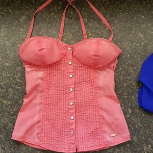 Guess  button up cross cross top